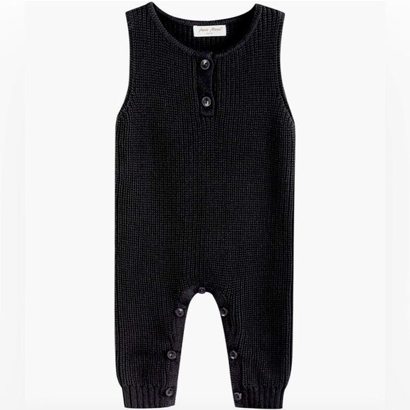 Newborn Baby Boy Knit Overall Sweater Sleeveless Tank Jumpsuit EUC 80 cm - Picture 1 of 6